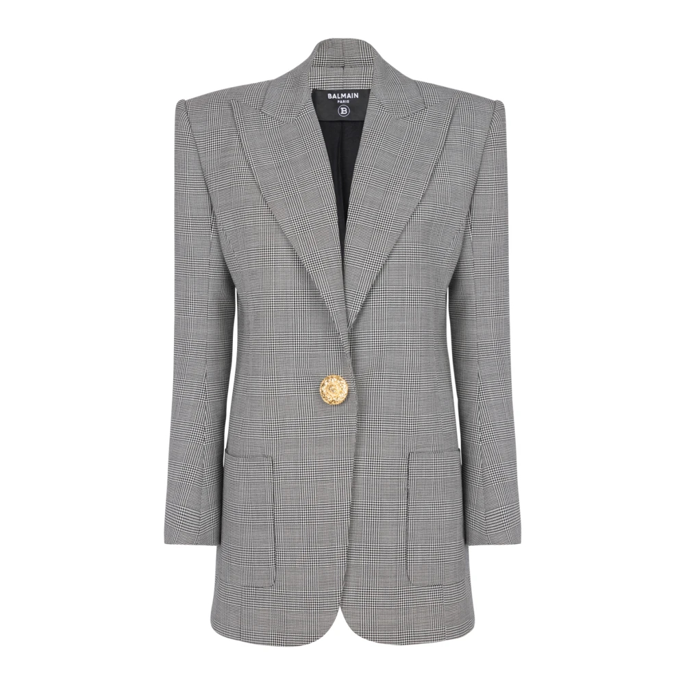 Balmain Damen Schwarz - Wolljacke Mit 1 Knopf - Jackets - K - Xs