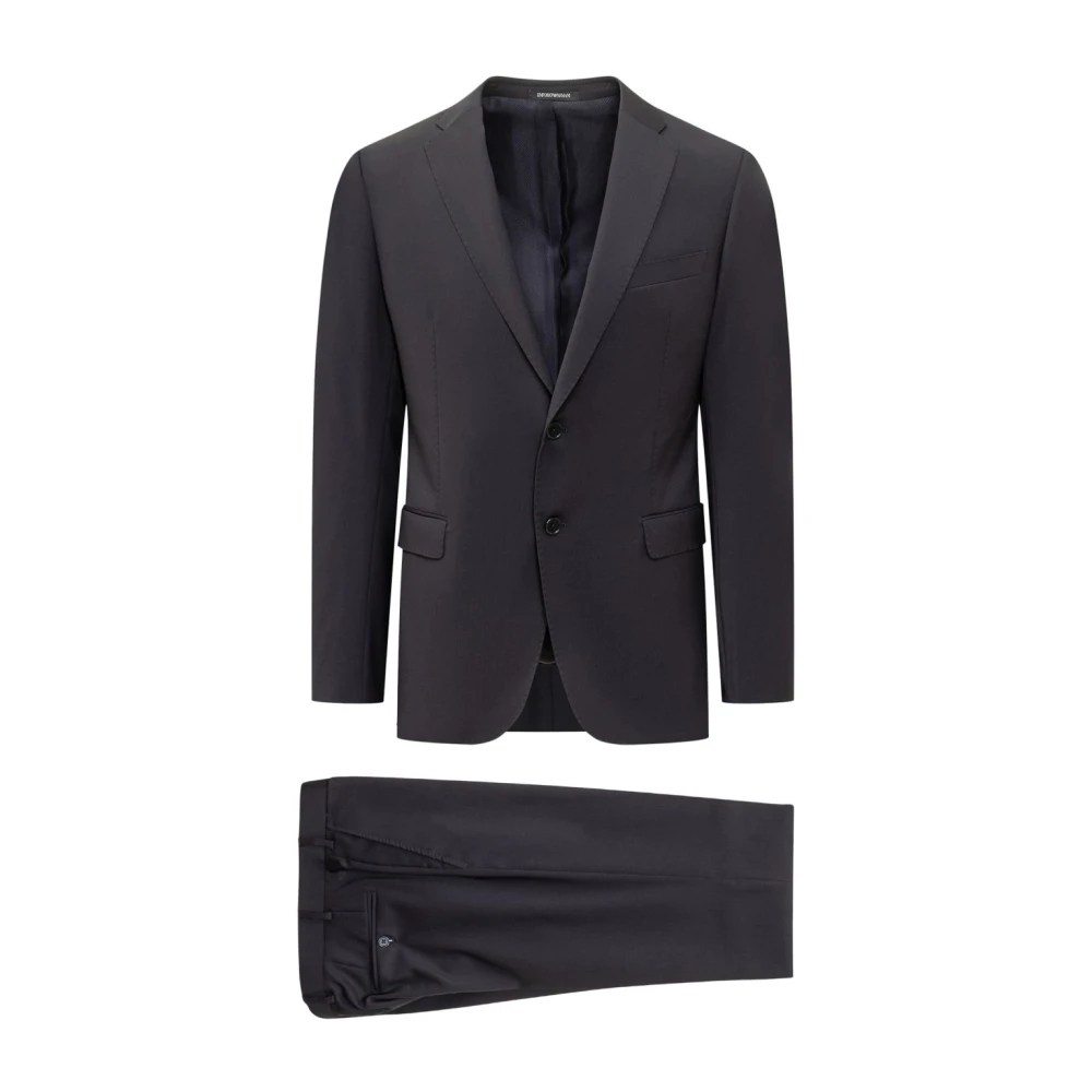 Emporio Armani Herren Schwarz - Dunkelgraues Kleid Mit Einreihiger Knopfleiste - Suits - K - 6XL
