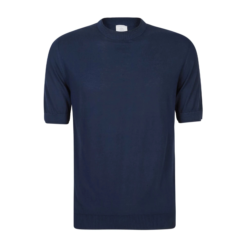 Eleventy Herren Blau - Maglia Girocollo Mezza Manica - Knitwear - L