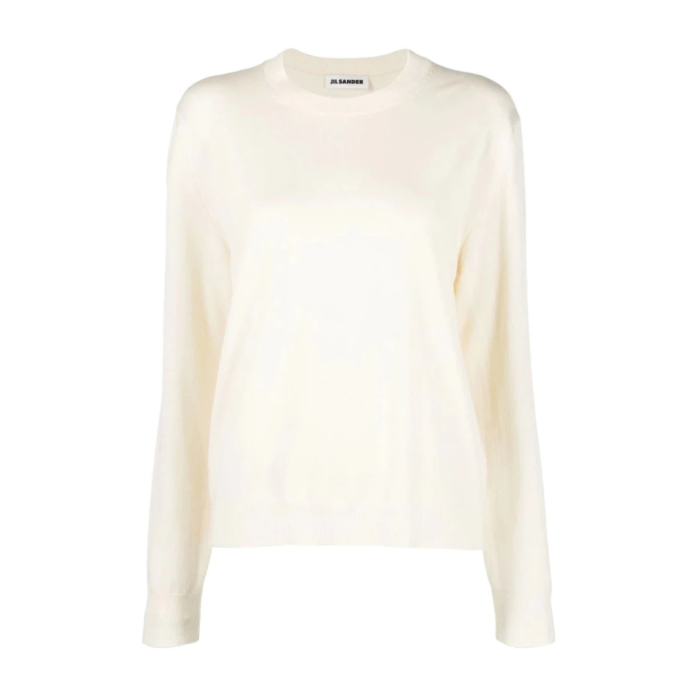 Jil Sander - Eleganter Beiger Wollpullover - Knitwear - Damen - Beige - Xs