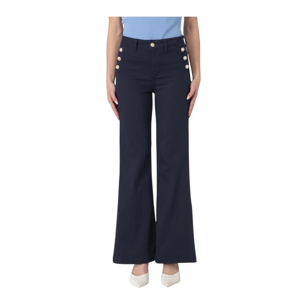 Liu Jo Damen Blau - Wide Leg Button Hose - Trousers - W30