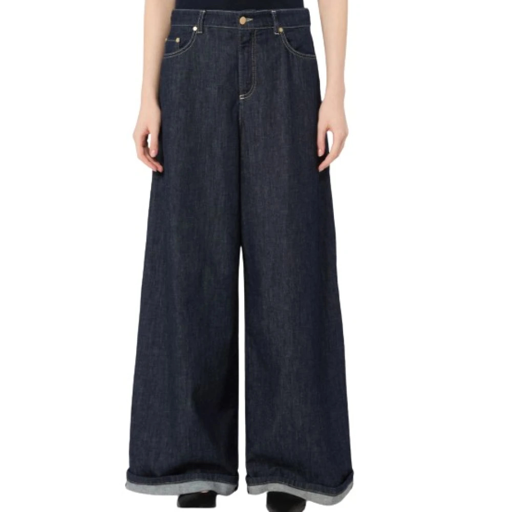 Max Mara Damen Blau - Wide Jeans - Jeans - L