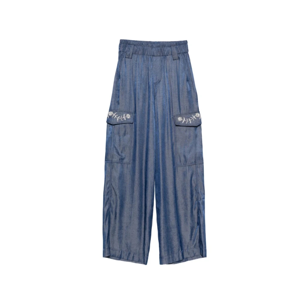 Liu Jo Damen Blau - Wide Hosen - Trousers - M