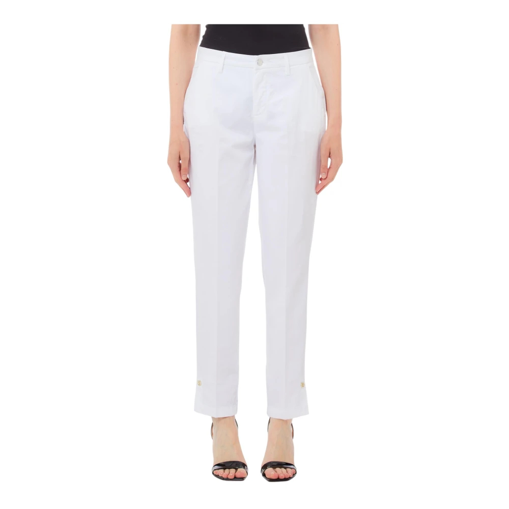 Liu Jo Damen Weiß - Baumwollmischung Stretch-Leggings In Modischem Design - Trousers - W28