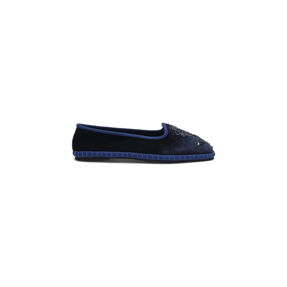Maliparmi Damen Blau - The Precious Velvet Babouche-Bijoux - Shoes - 41 Eu