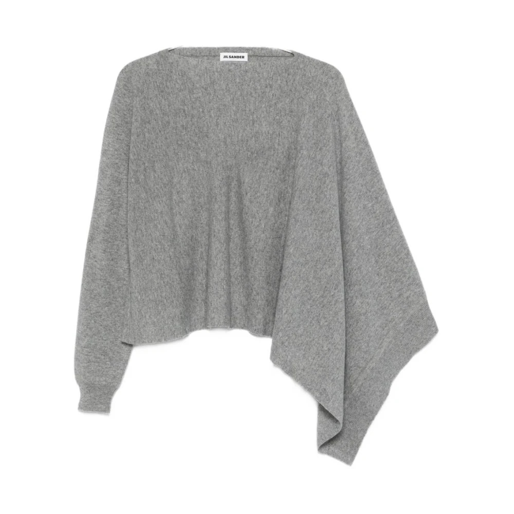 Jil Sander Damen Grau - Rundhalspullover Mit Drapierung - Knitwear - M