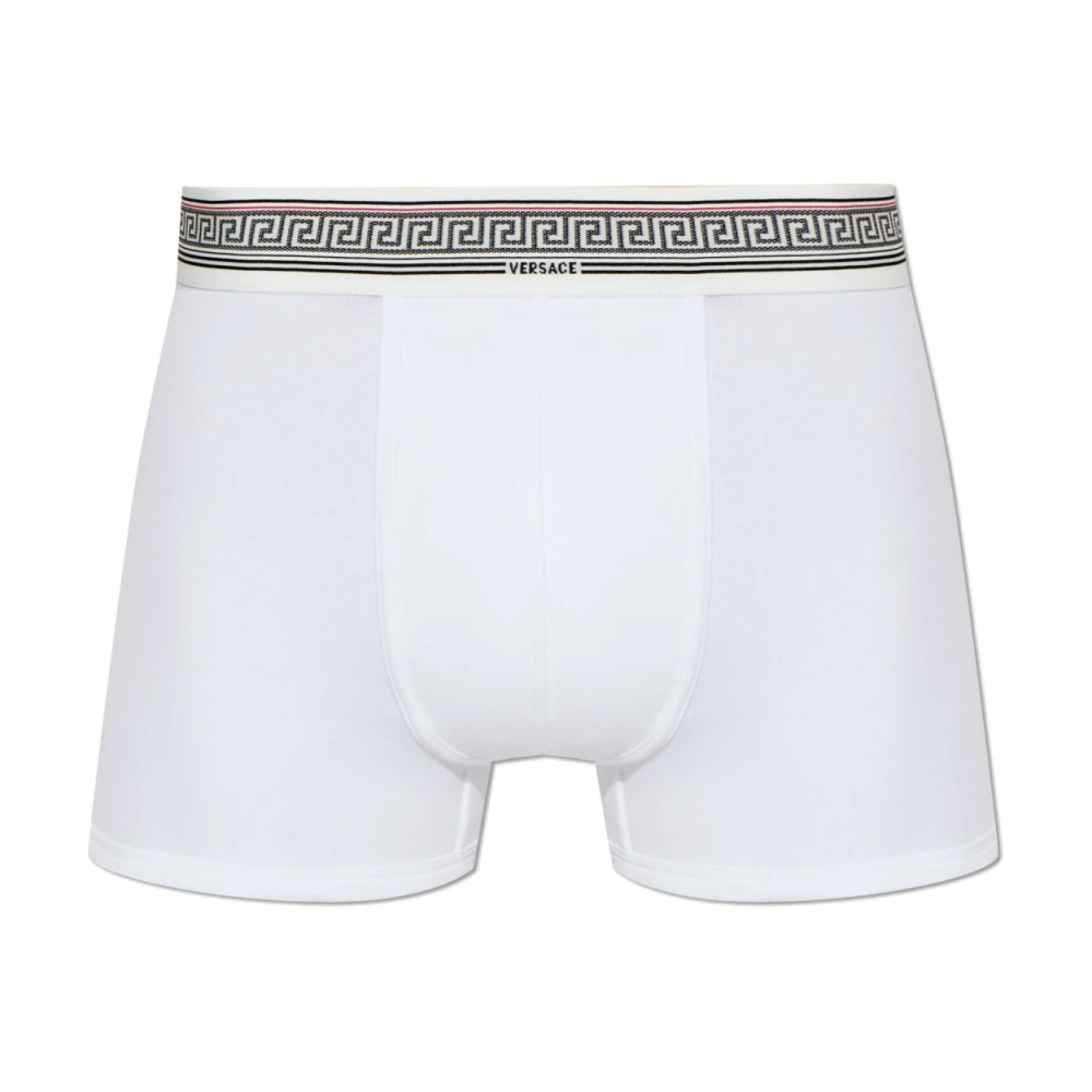 Versace Herren Weiß - Gerippte Baumwoll-Jersey Trunks - Underwear - S