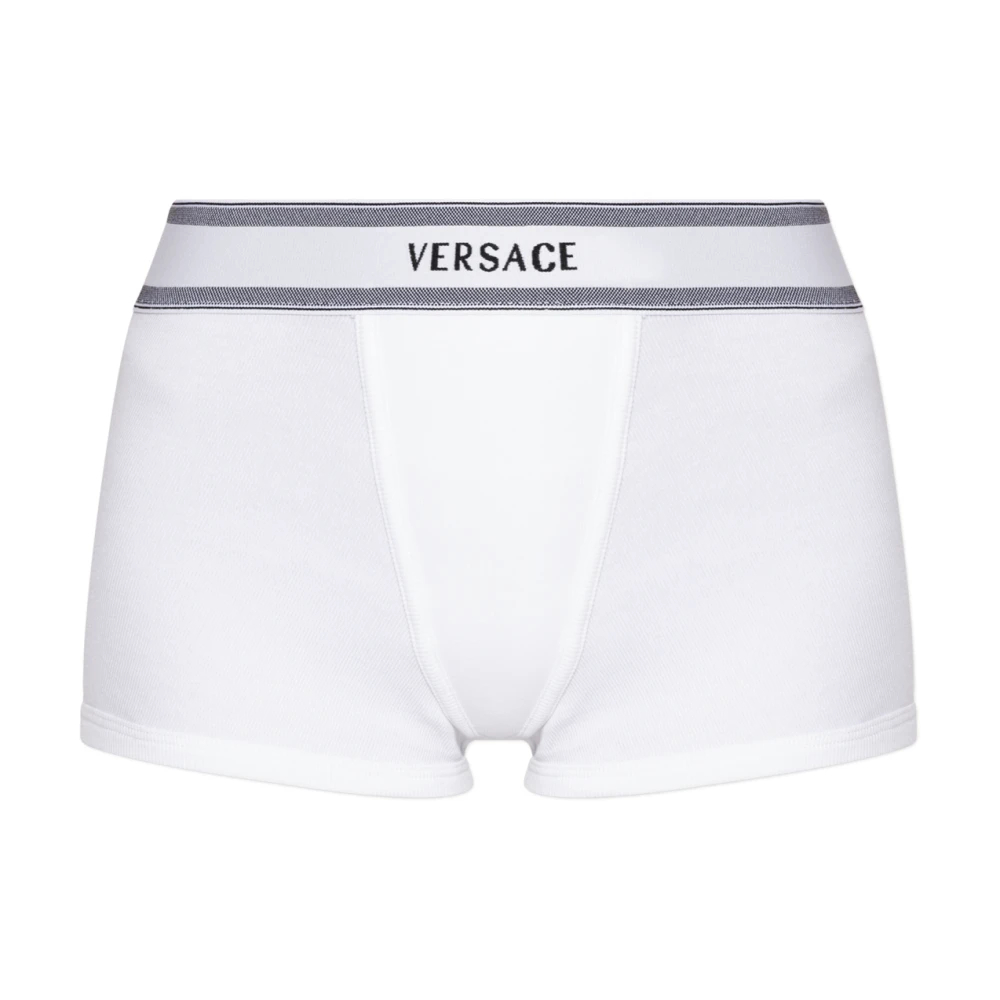 Versace Damen Weiß - Gerippte Baumwoll-Jersey Trunks - Underwear - S