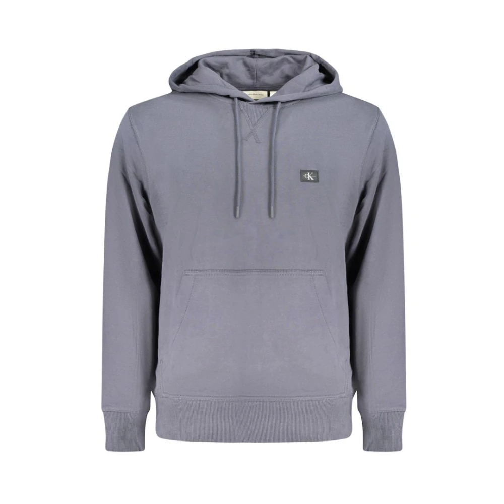 Calvin Klein Jeans, Herren, Pullover, Woven Label Hoodie, Blau, (L) - Bild 4