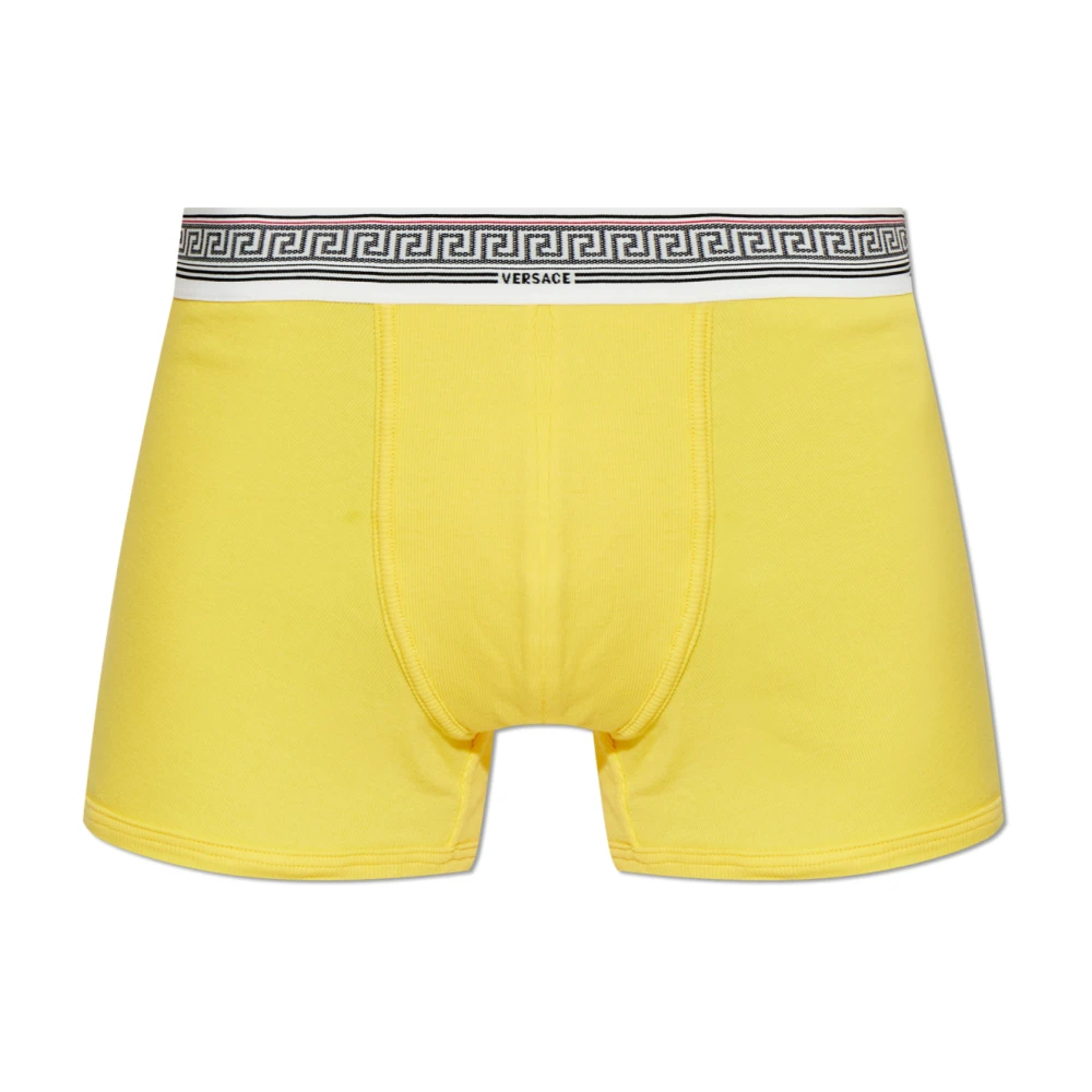 Versace Herren Gelb - Gerippte Baumwoll-Jersey-Trunks - Underwear - M
