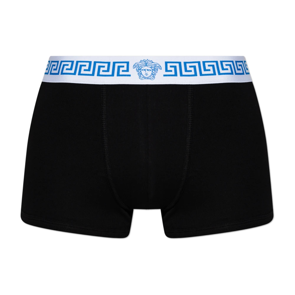 Versace Herren Schwarz - Gerippte Baumwoll-Jersey-Trunks - Underwear - K - 2XL