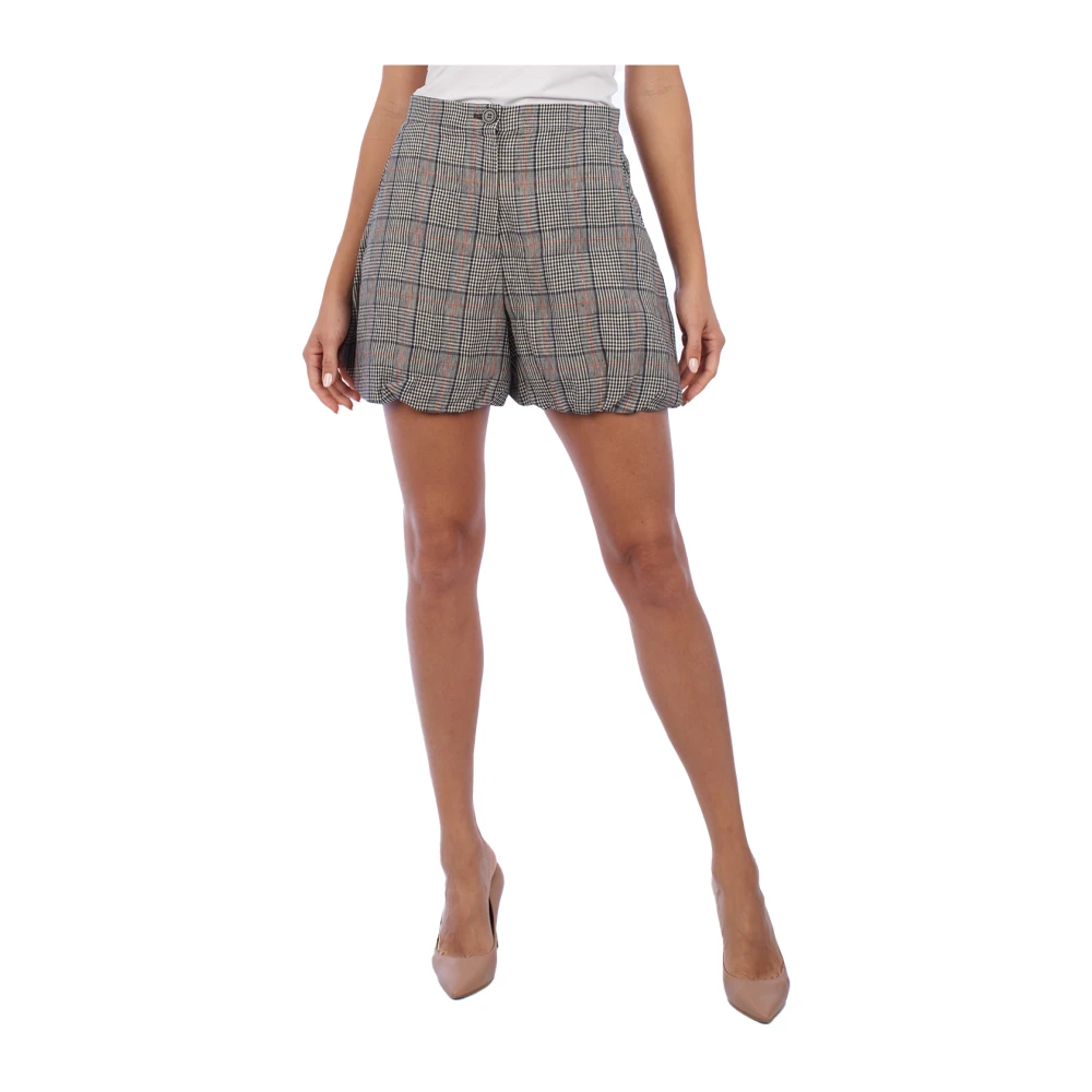 Emporio Armani Damen Multicolor - Karierte High-Waisted Casual Shorts - Shorts - Mehrfarbig - L