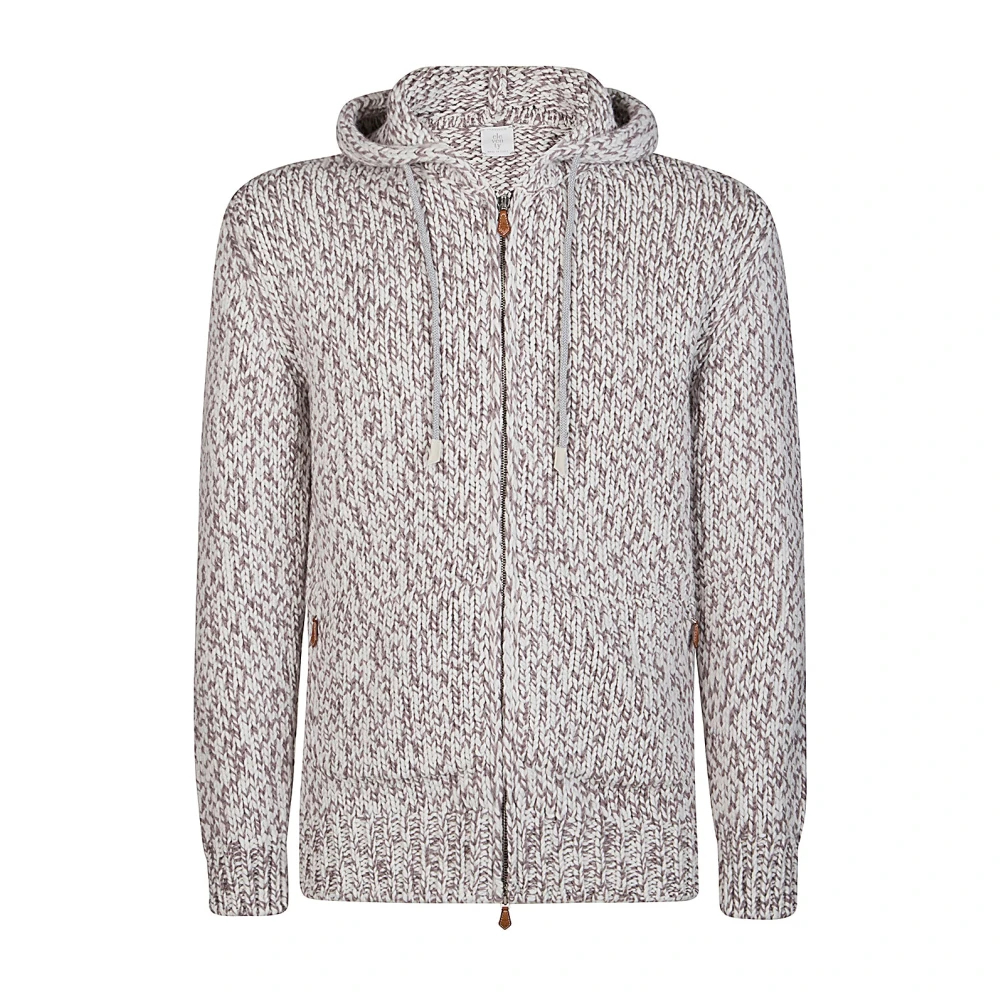 Eleventy Herren Violett - Cashmere Kapuzenpullover Mit Durchgehendem Reißverschluss - Knitwear - Lila - L