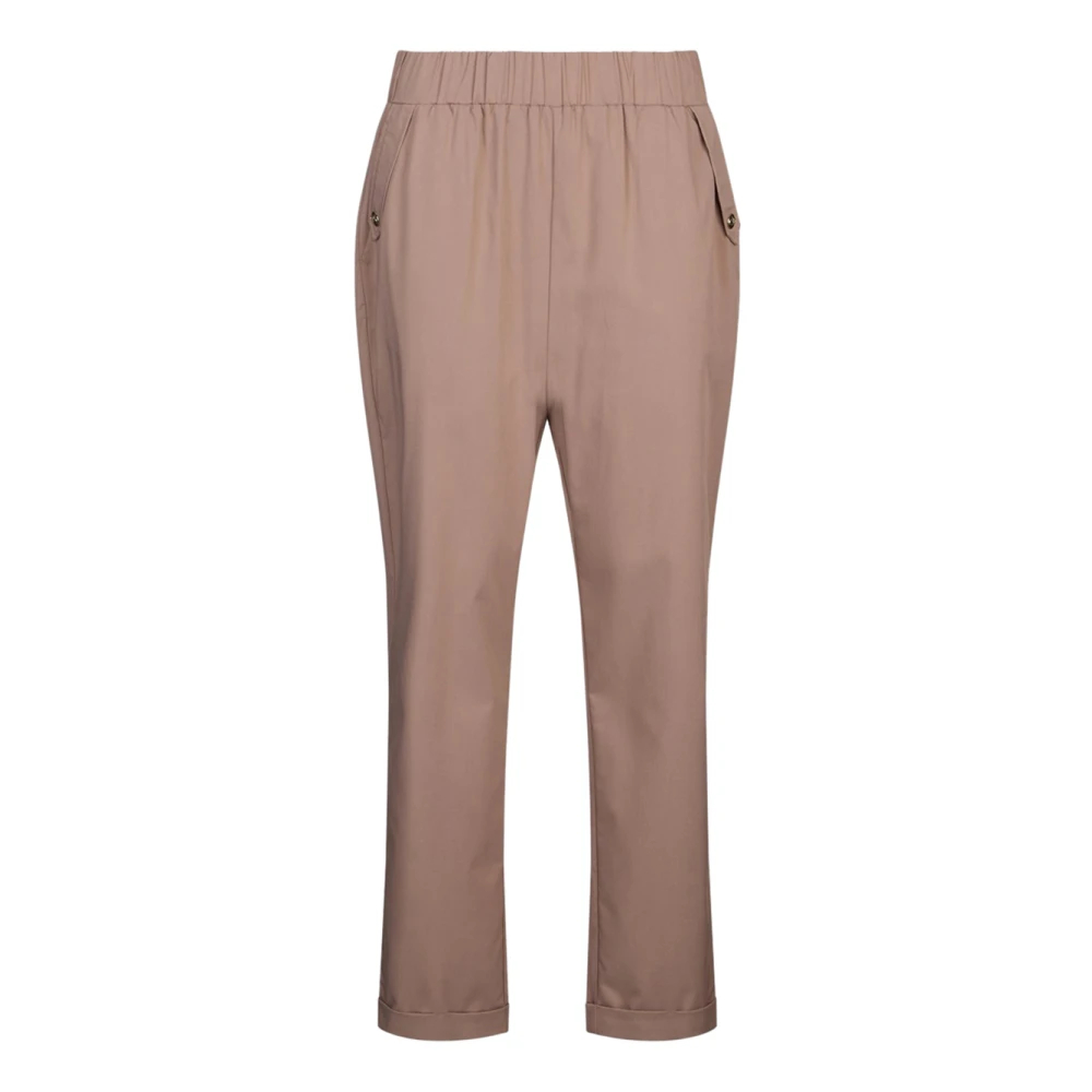 Liu Jo Damen Beige - Schlank Geschnittene Hose Mit Umschlägen - Trousers - Xs