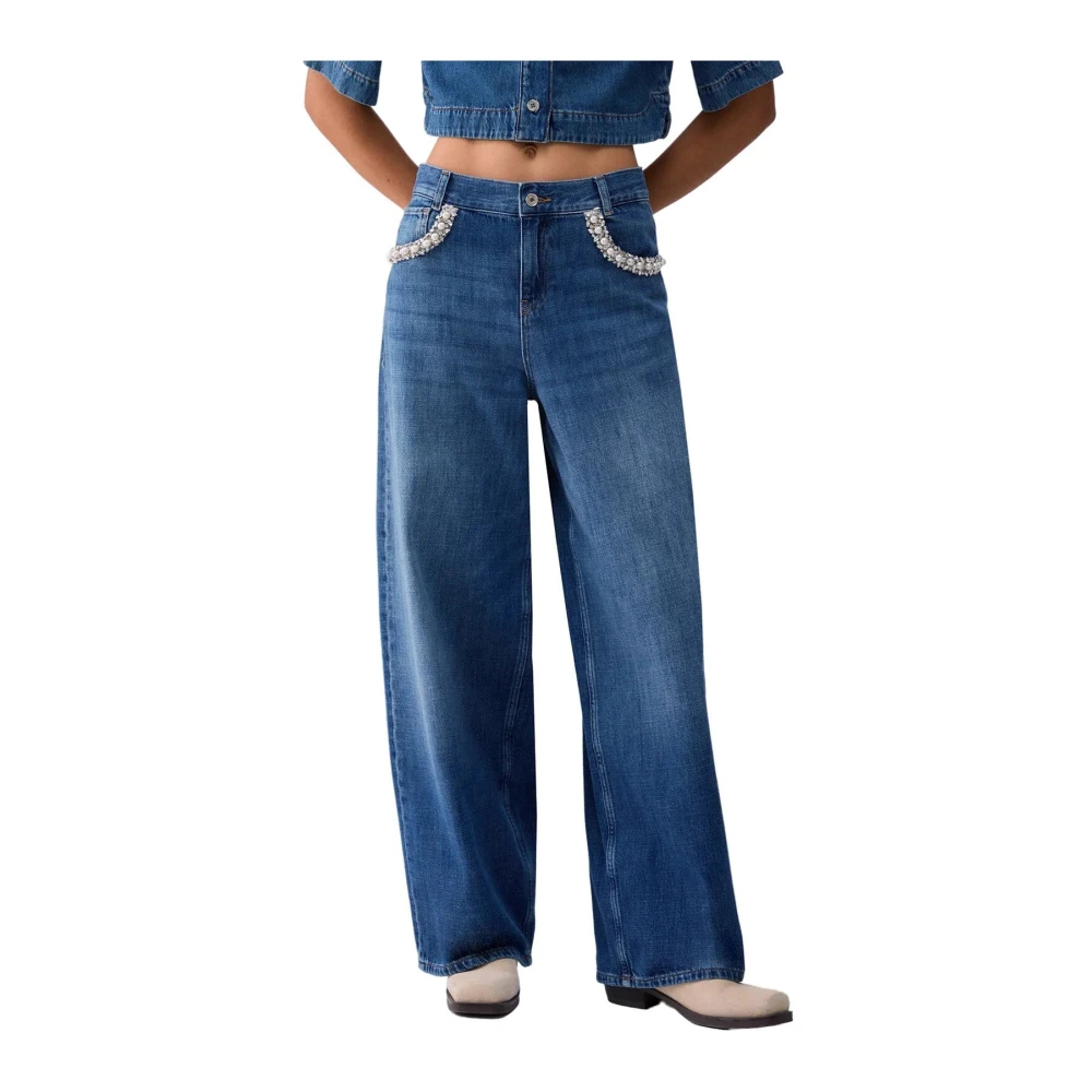 Liu Jo Damen Blau - Wide Jeans - Jeans - W27