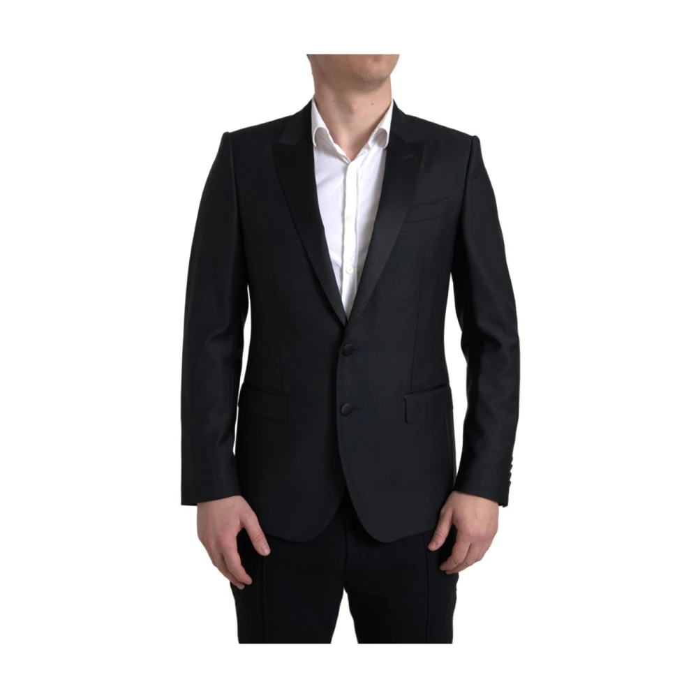 Dolce & Gabbana Herren Schwarz - Er Woll-Einreiher Martini Blazer - Jackets - K - M