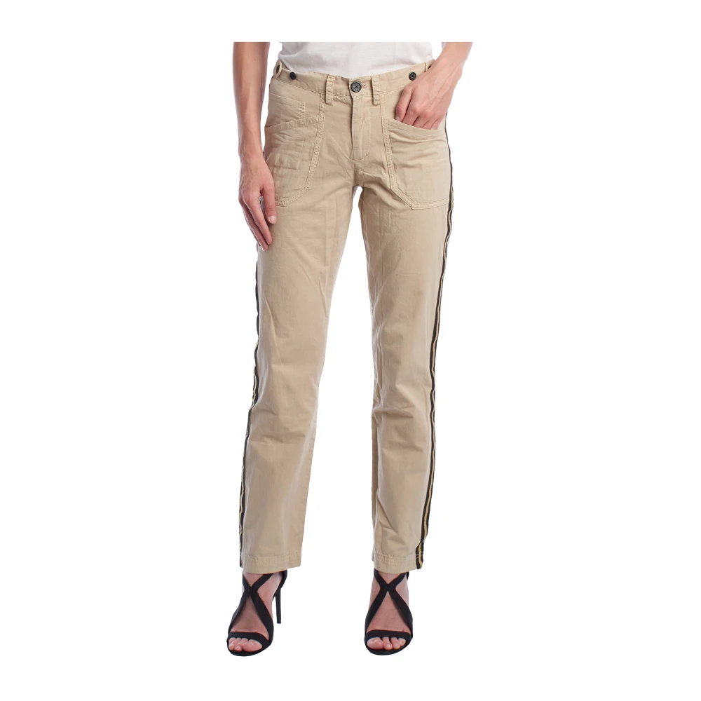 Zadig & Voltaire Damen Beige - Side-Stripe Straight Hosen - Trousers - Xs