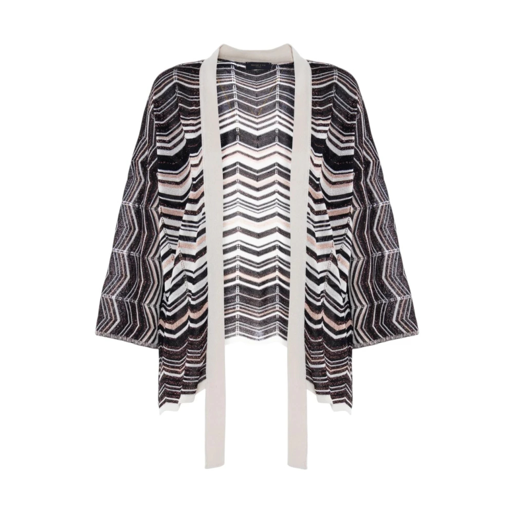 Nenette Damen Multicolor - Jacquard Trapeze Cardigan - Knitwear - Mehrfarbig - L