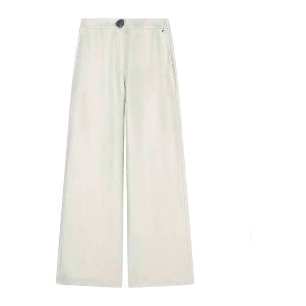 Armani Exchange Damen Weiß - Wide-Leg Leinen-Twill-Hose - Trousers - 2XS