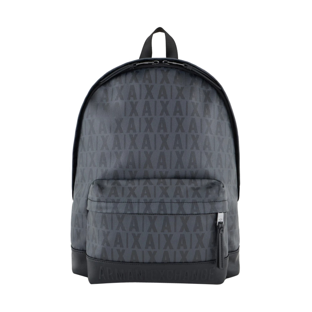 Armani Exchange Herren Schwarz - Umweltfreundlicher Grauer Baumwollrucksack - Bags - K -One Size