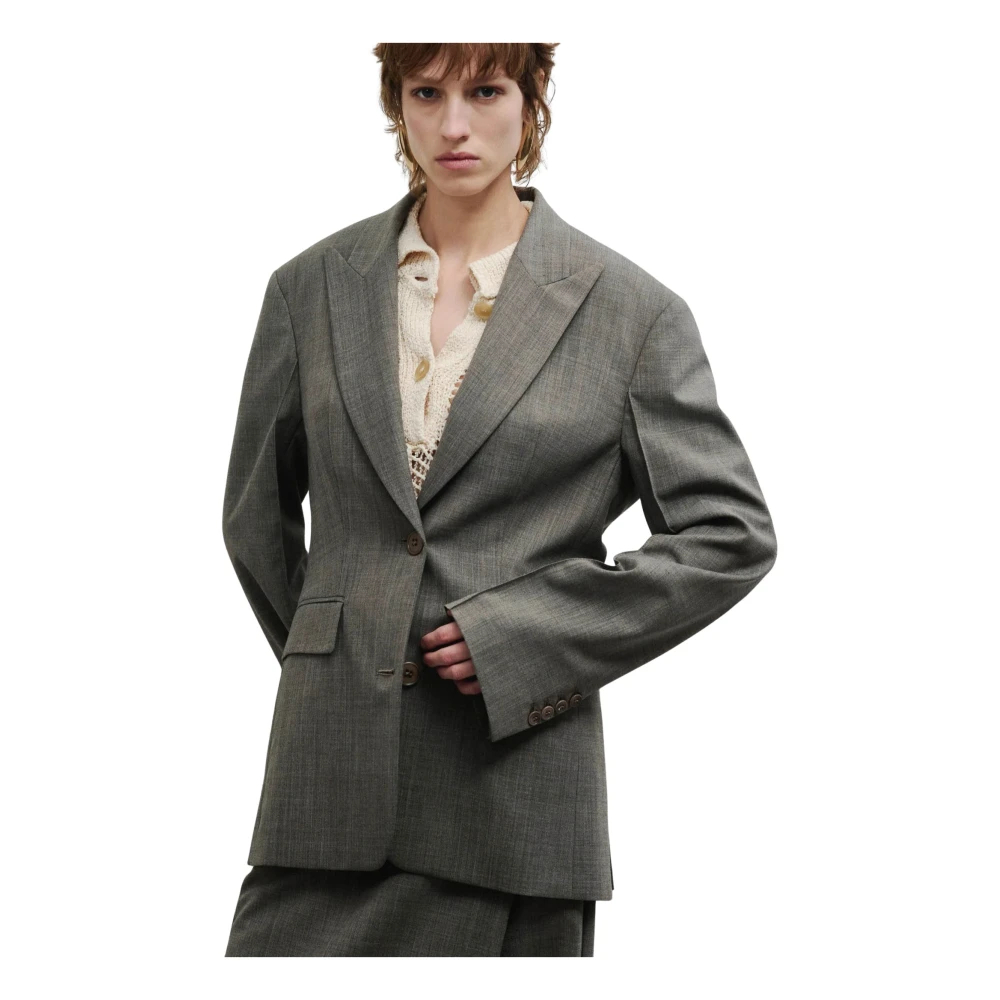 Erika Cavallini Damen Grau - Giacca Sartoriale In Lana Tecnica Monopetto - Jackets - Xs