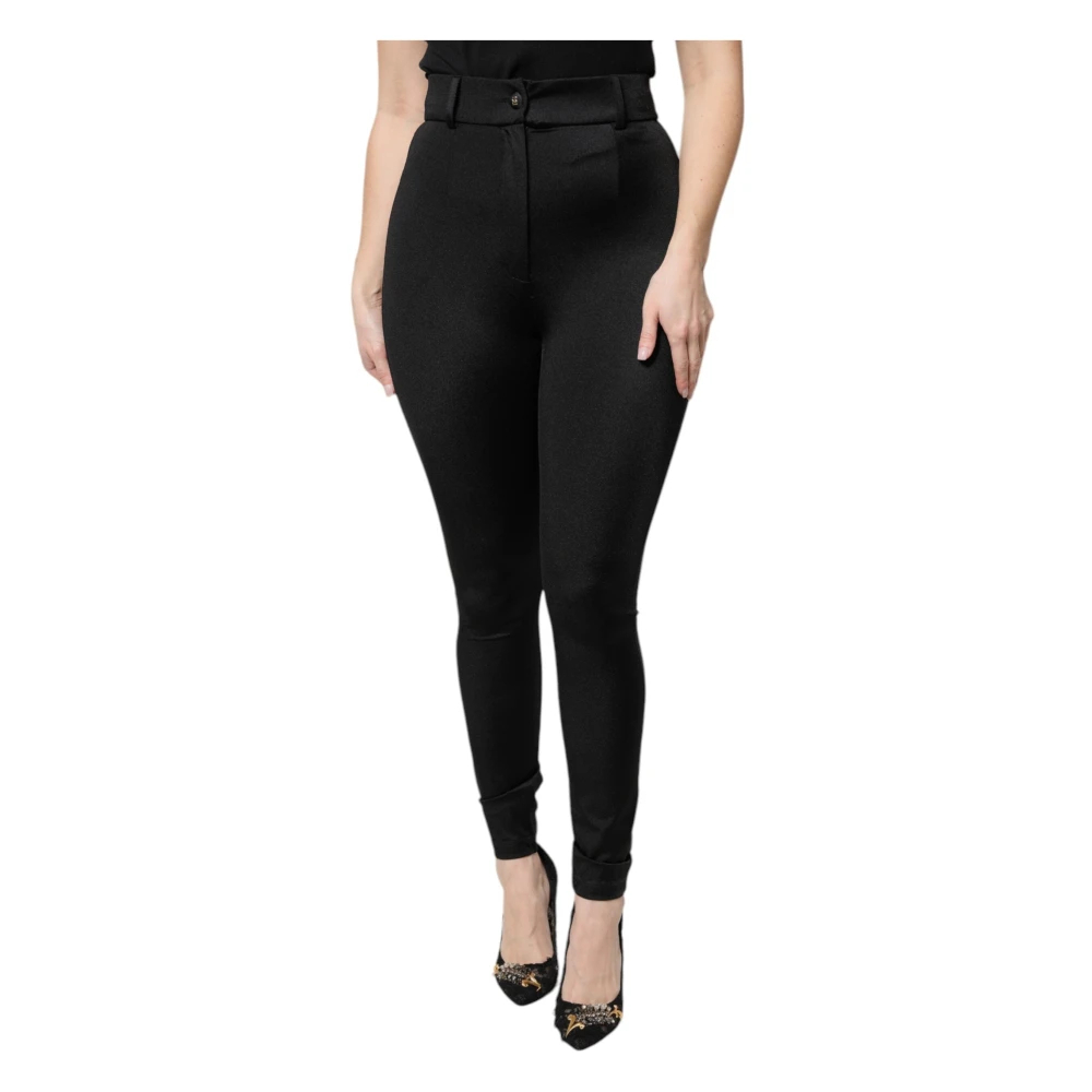 Dolce & Gabbana Damen Schwarz - E High-Waist-Slim-Fit-Hose - Trousers - K - M