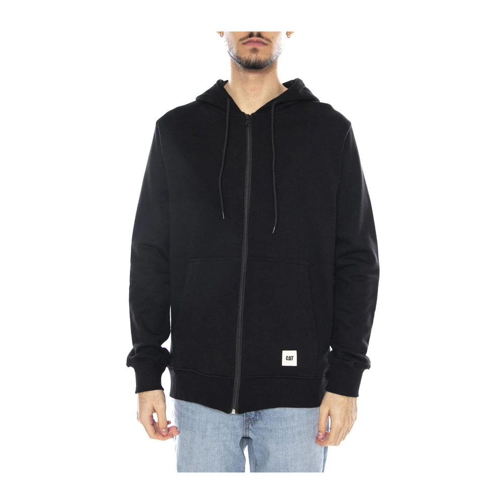 Cat Herren Schwarz - Kapuzenpullover Mit Durchgehendem Reißverschluss - Sweatshirts & Hoodies - K - L