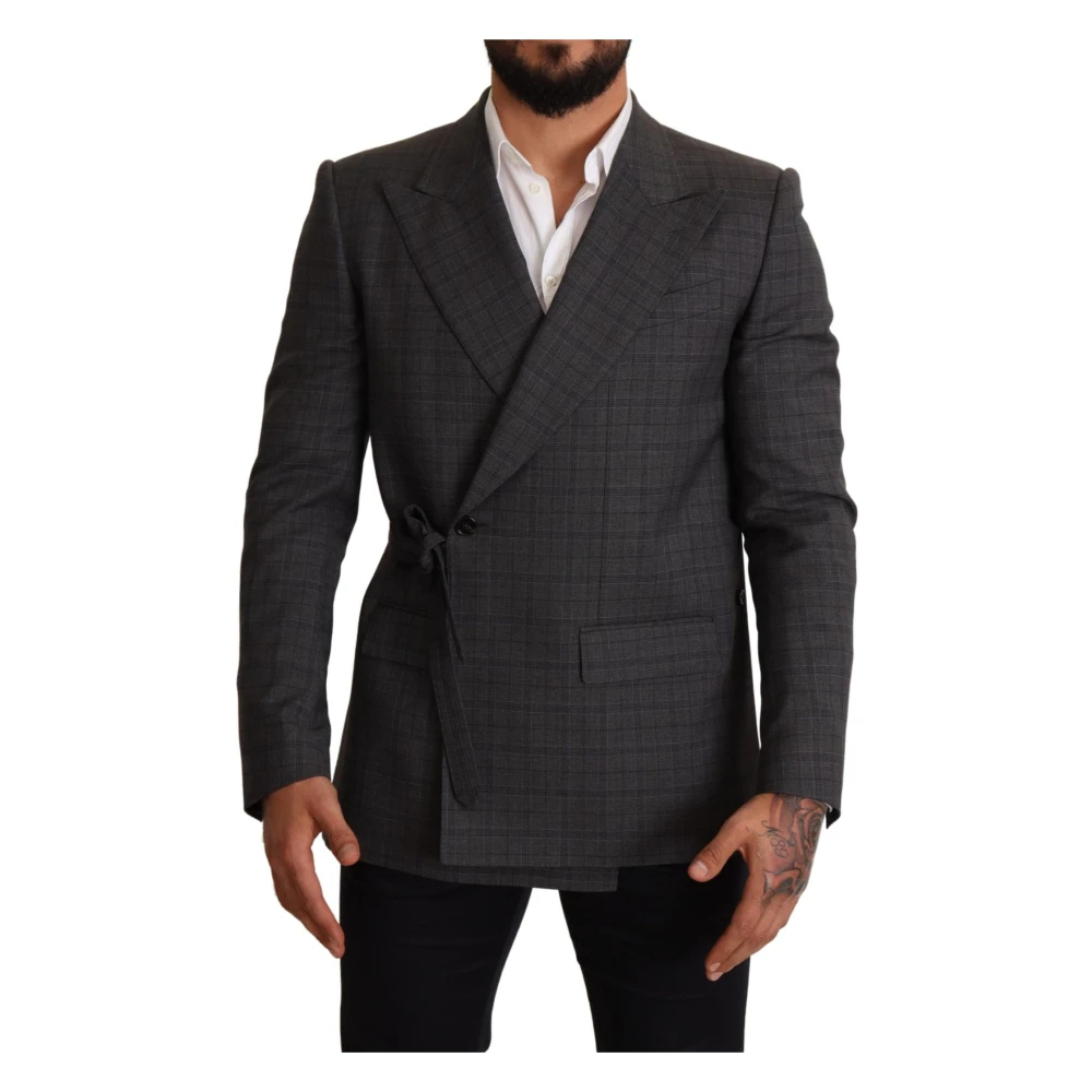 Dolce & Gabbana Herren Grau - Er Karo Martini Doppelreihiger Blazer - Jackets - M