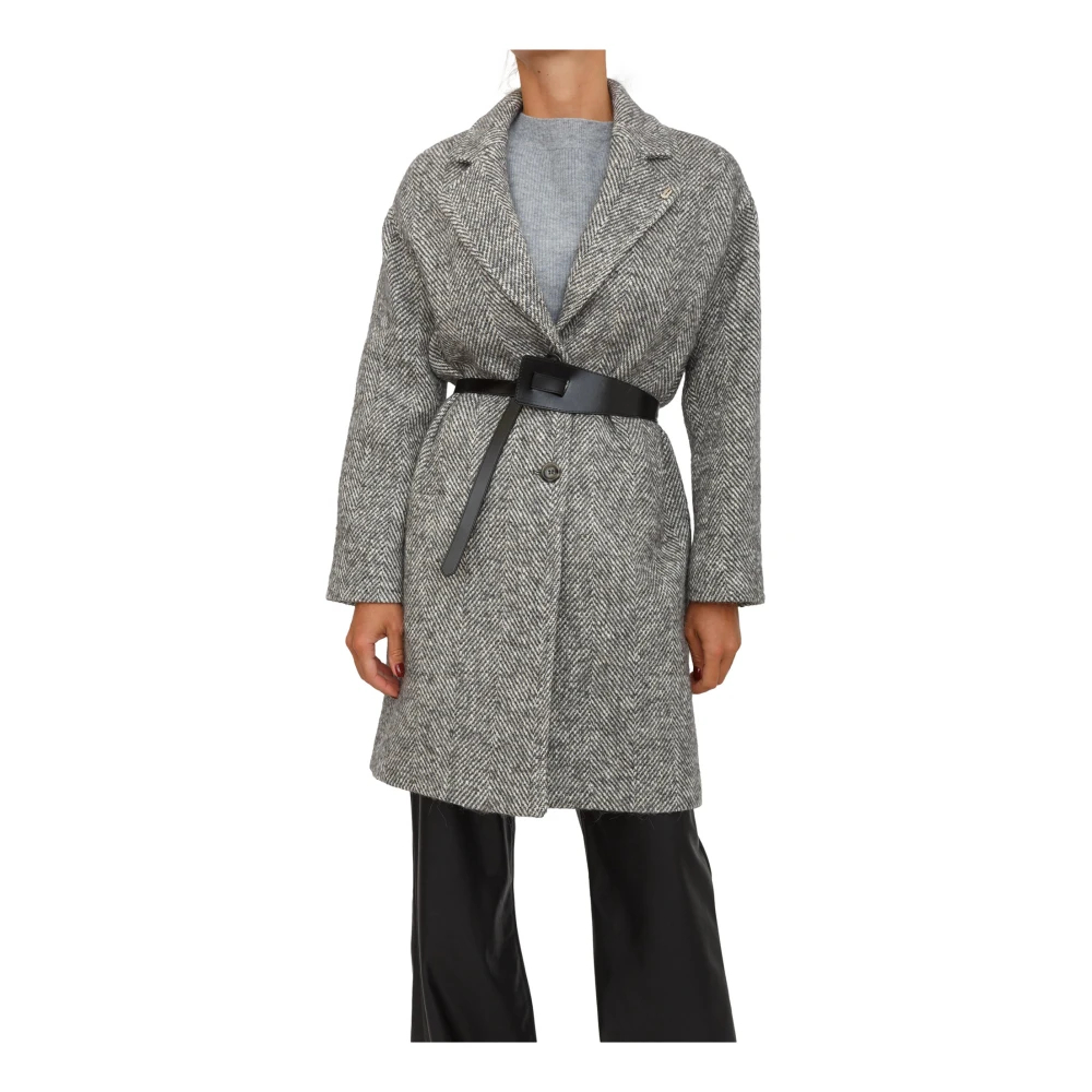 Liu Jo Damen Grau - Gürtelmantel - Coats - L