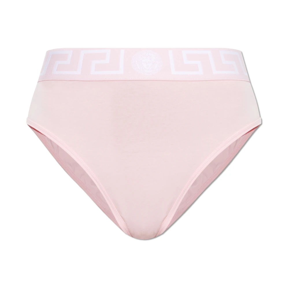 Versace Damen Rosa - Cotton-Jersey High-Waist Briefs - Underwear - Xl