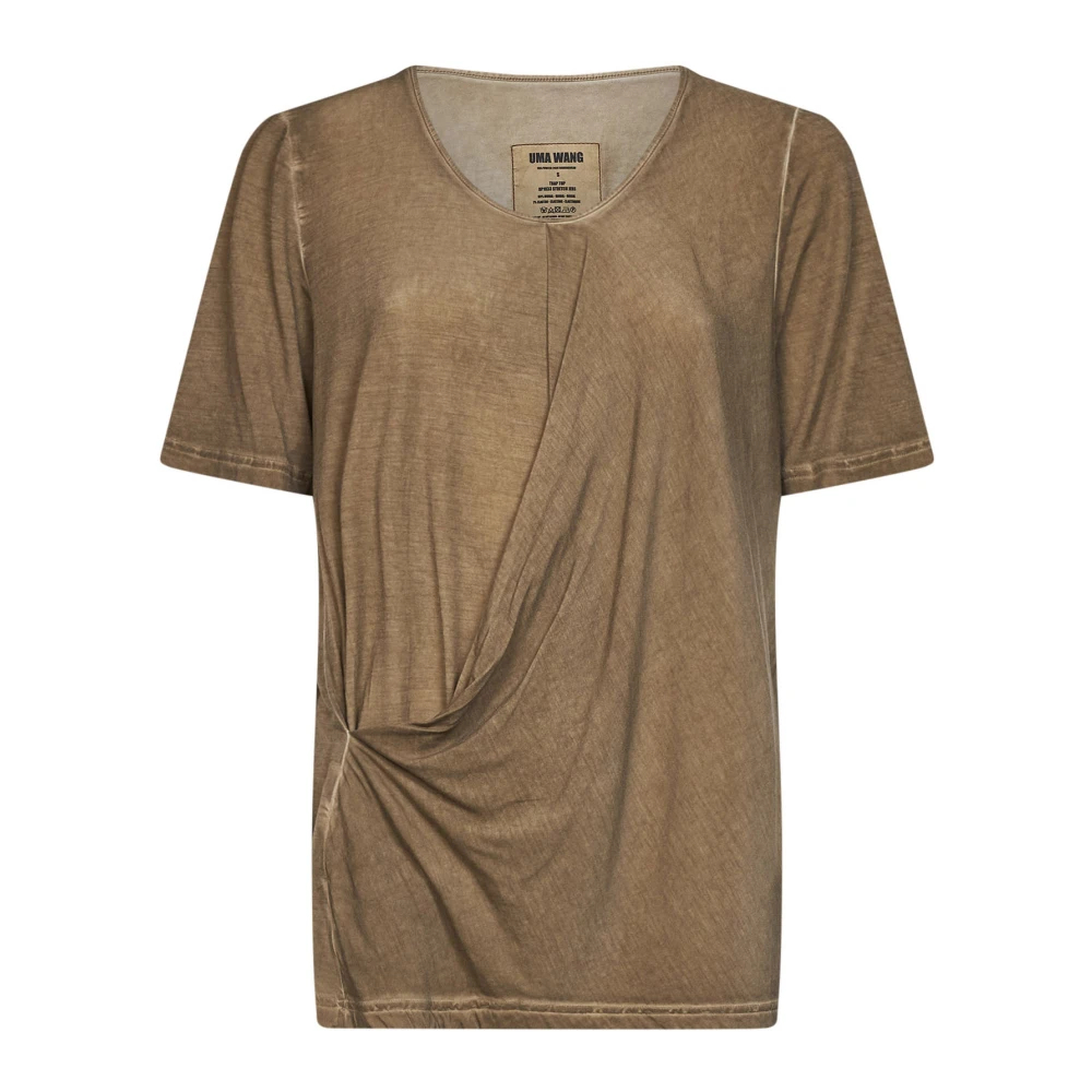 UMA WANG | Tan stretch jersey draped Trap top | female | S - Bild 4