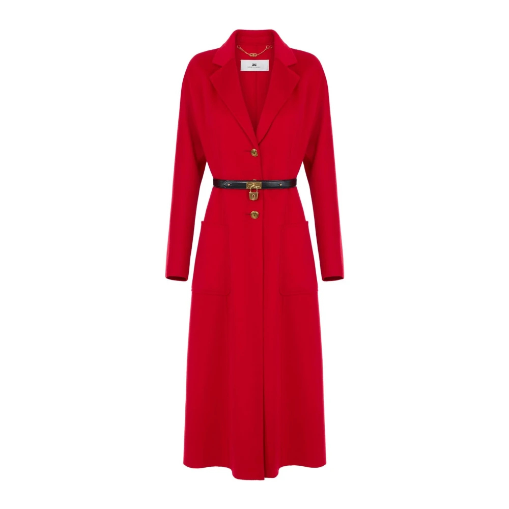Elisabetta Franchi Damen Rot Wollmantel Cp-03D-67E2-V860 Regular Fit - Bild 4