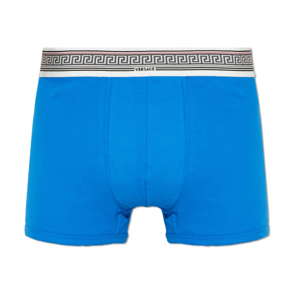 Versace Herren Blau - Gerippte Baumwoll-Jersey-Trunks - Underwear - 2XL