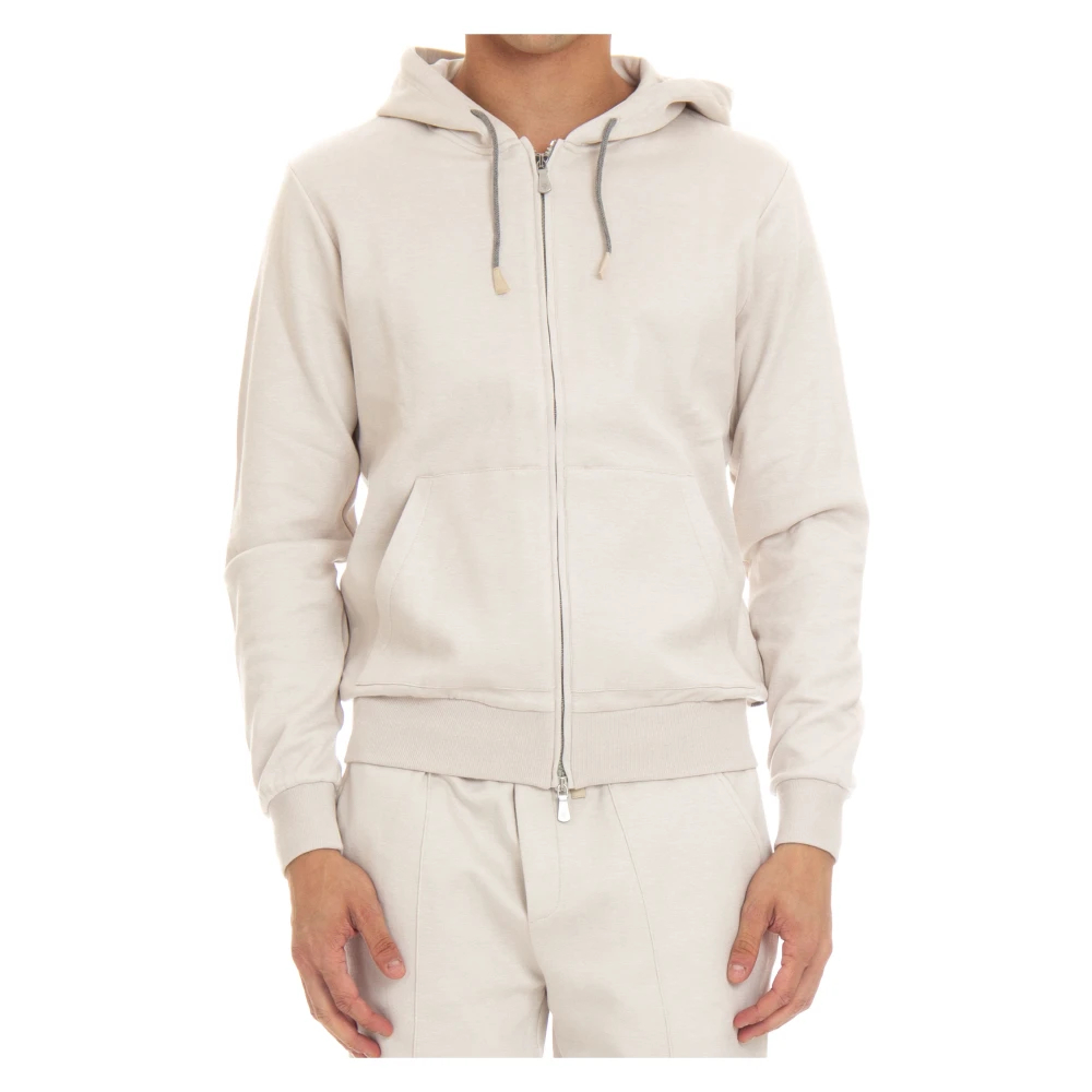 Eleventy Herren Beige - Kapuzenpullover Mit Durchgehendem Reißverschluss - Sweatshirts & Hoodies - Xl