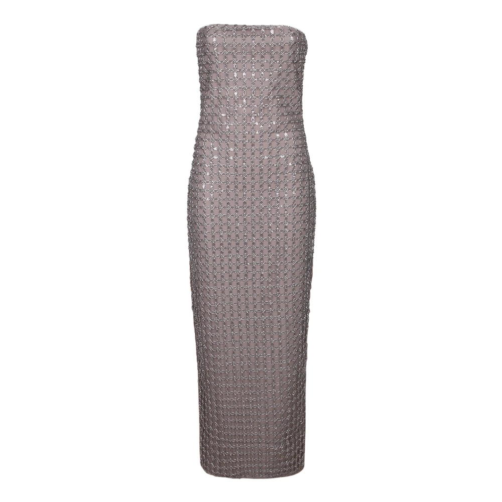 Rotate Birger Christensen Damen Grau - Maxi Kleider - Dresses - S