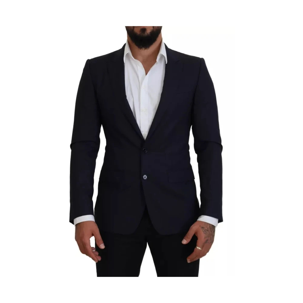 Dolce & Gabbana Herren Blau - Er Woll Slim Fit Formeller Blazer - Suits - S