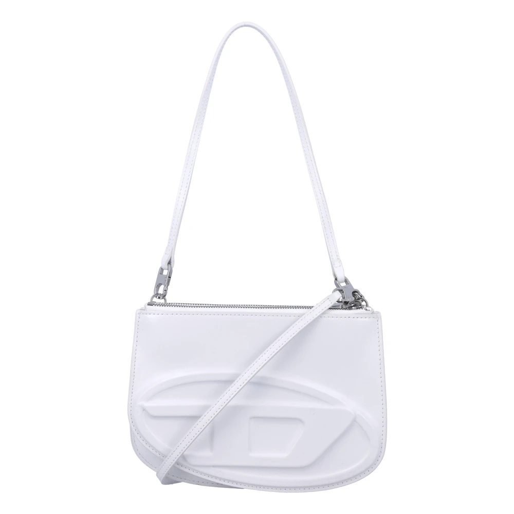 Diesel - Weiße Handtasche Mit Ovalem D-Logo - Bags - Damen - Weiß - One Size