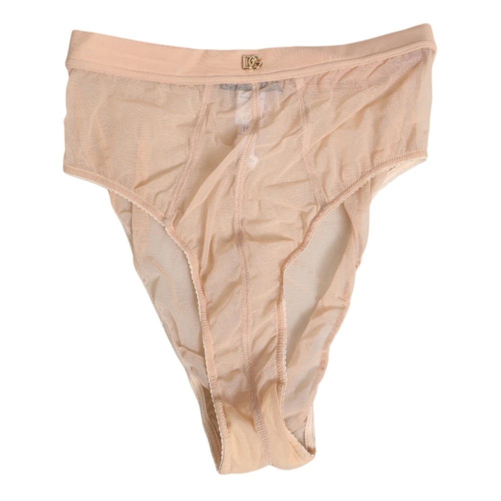 Dolce & Gabbana Damen Beige - Sheer Mesh High-Waist Brief - Swimwear - L