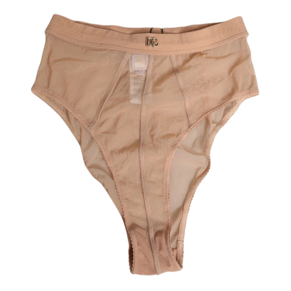 Dolce & Gabbana Herren Beige - Sheer Mesh High Waist Briefs - Underwear - S