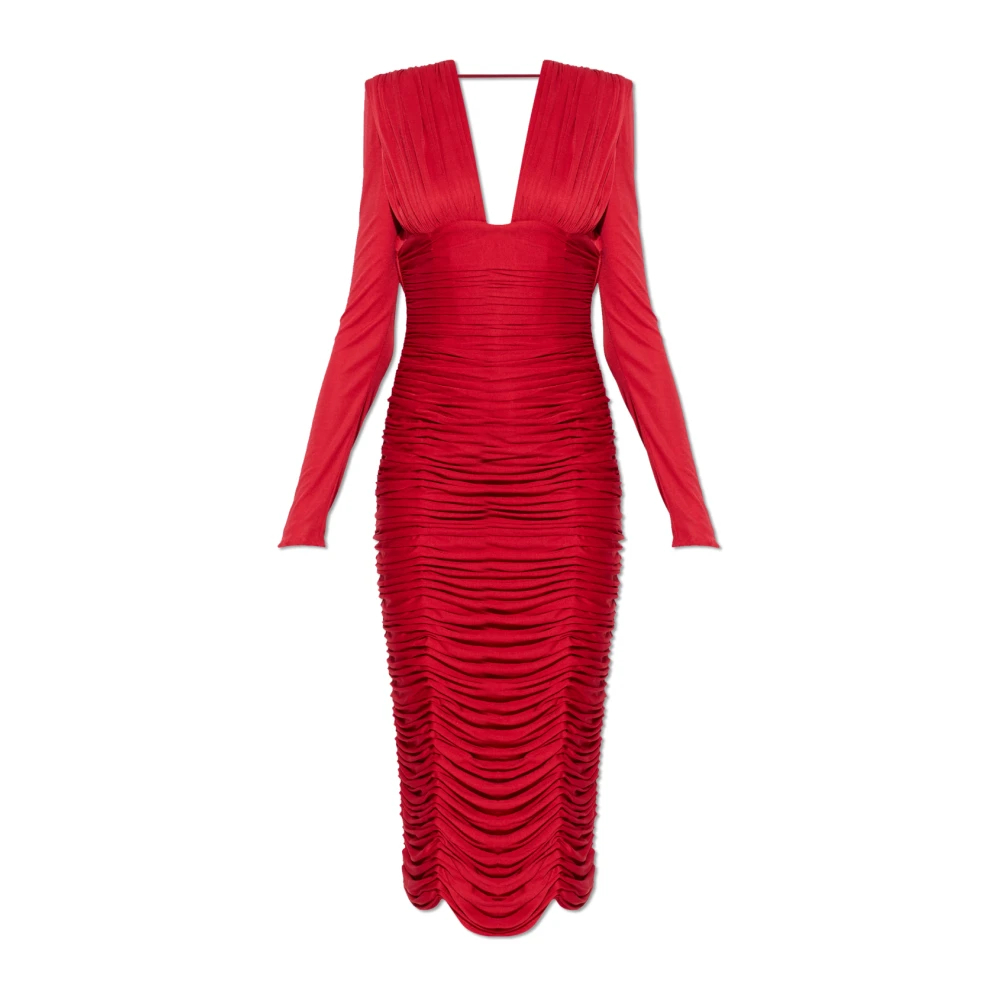 Versace Damen Rot - Draped Seiden-Crêpe-Jersey Midikleid - Dresses - Xs