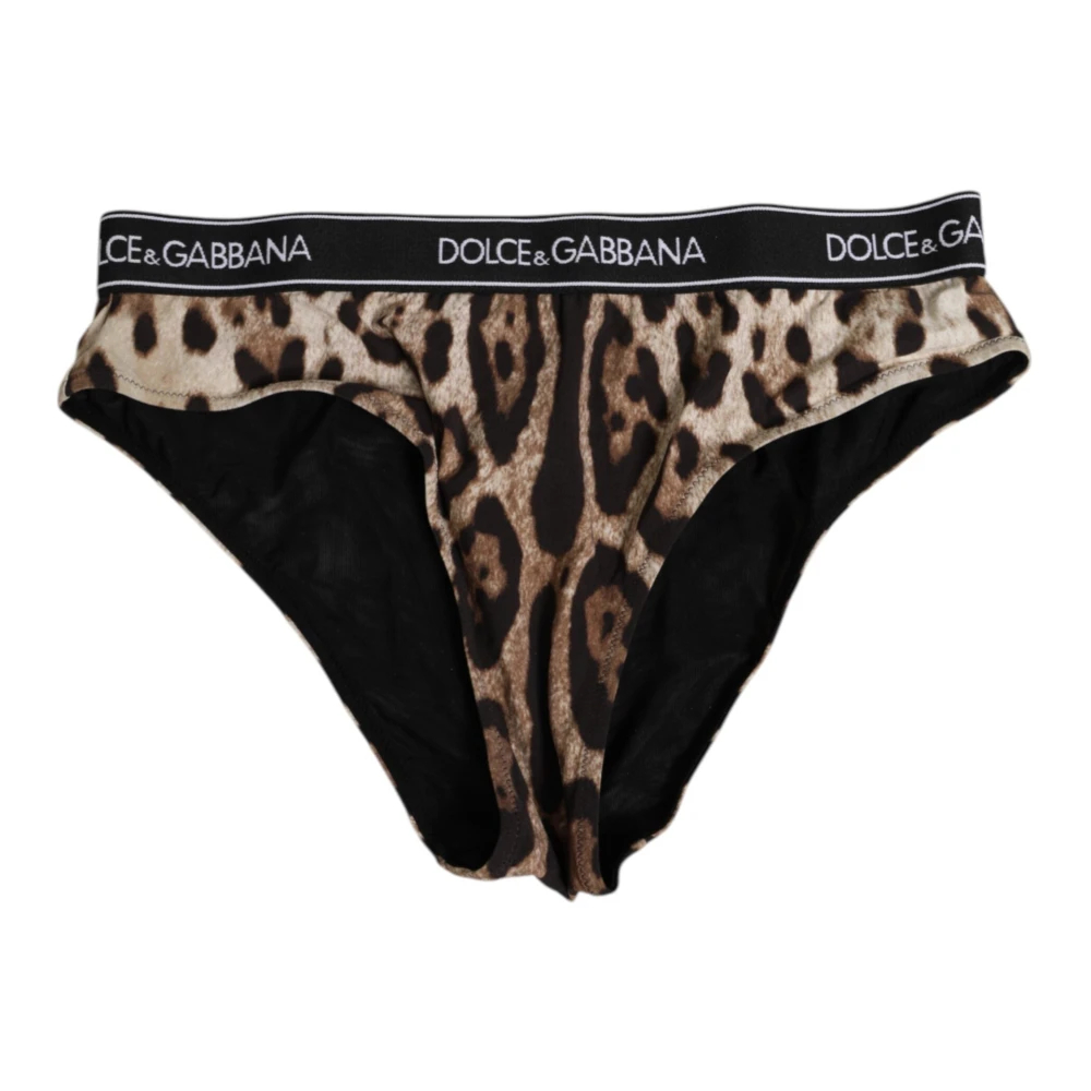 Dolce & Gabbana Damen Braun - Leopard High Waist Panty Unterwäsche - Underwear - S