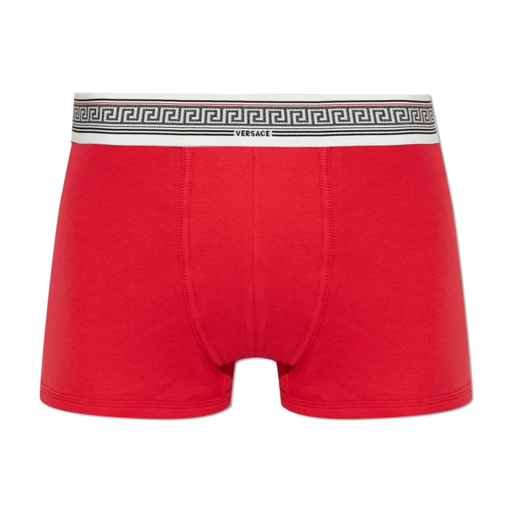Versace Herren Rot - Gerippte Baumwoll-Jersey Trunks - Underwear - 2XL