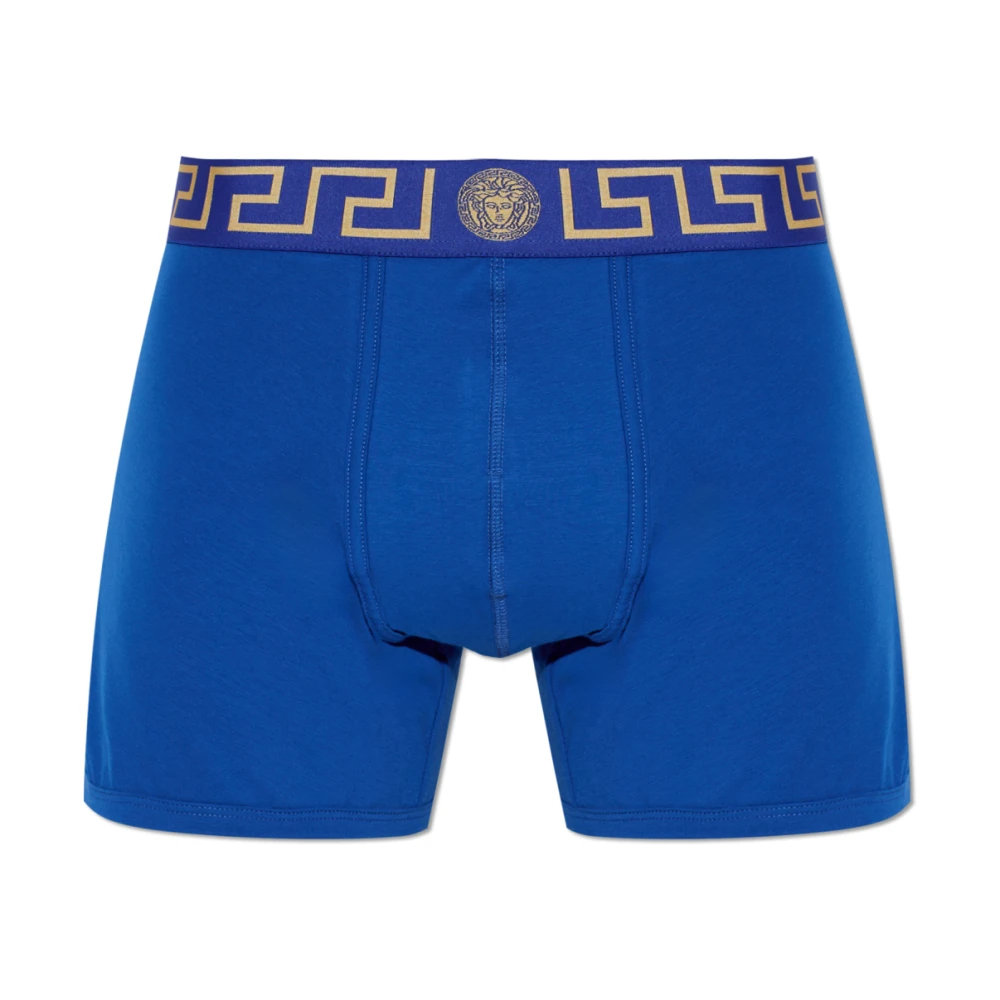 Versace Herren Blau - Cotton-Jersey Lange Trunks - Underwear - S