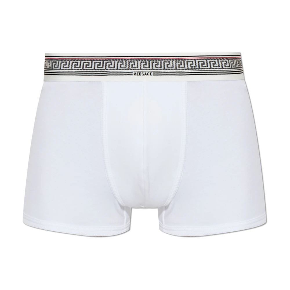 Versace Herren Weiß - Gerippte Baumwoll-Jersey Trunks - Underwear - 2XL