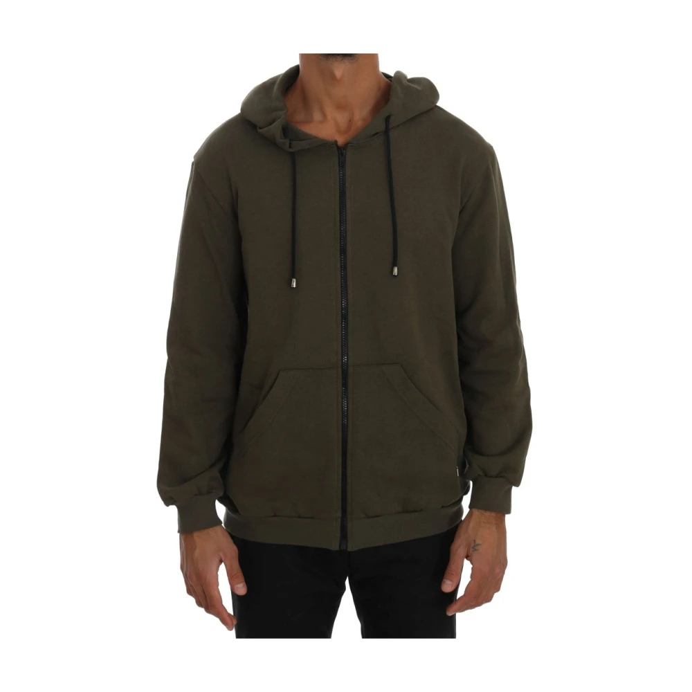 Daniele Alessandrini Herren Grün - Kapuzenpullover Mit Durchgehendem Reißverschluss - Sweatshirts & Hoodies - M