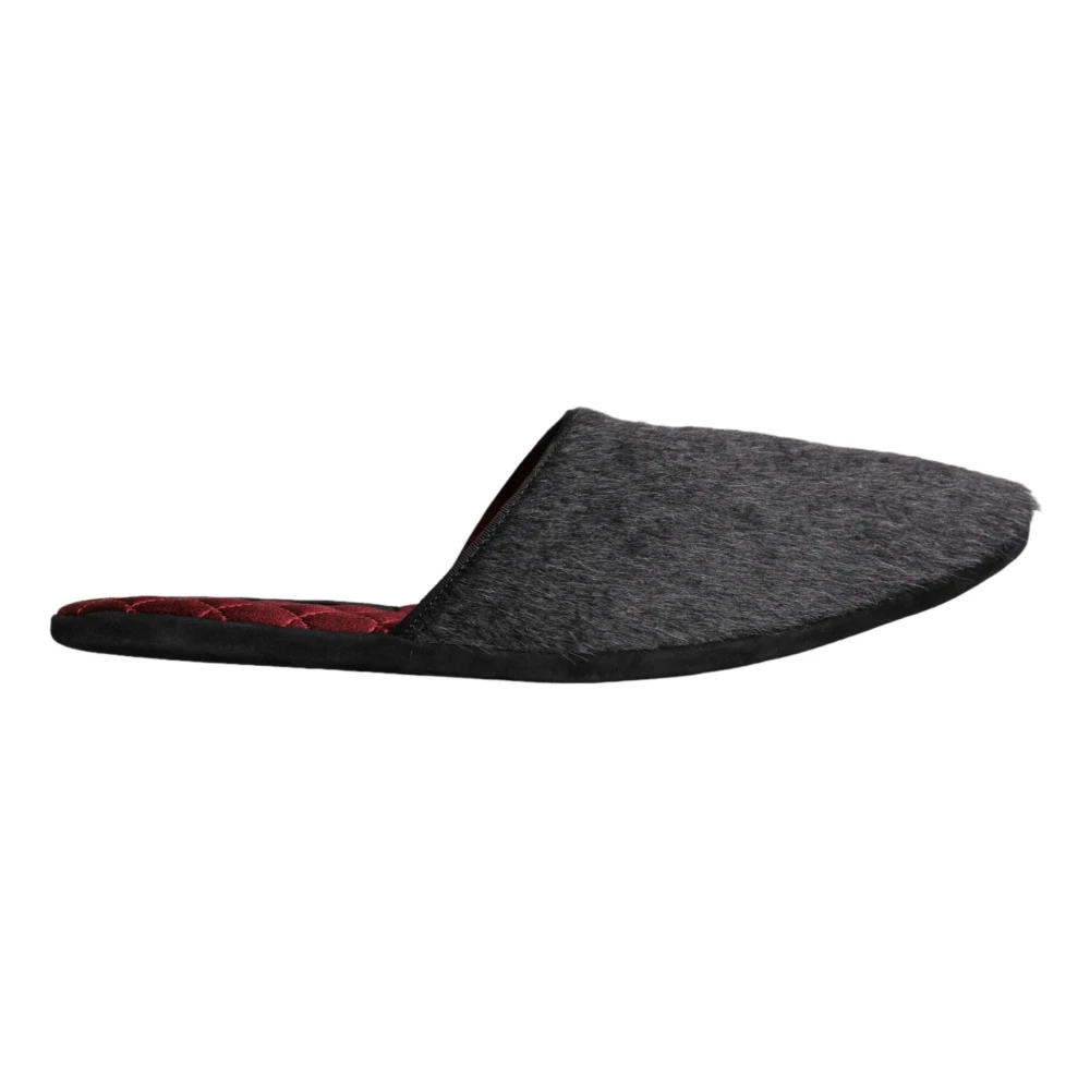 Dolce & Gabbana Herren Schwarz - E Kunstfell Slip On Schuhe - Shoes - K - 40 Eu