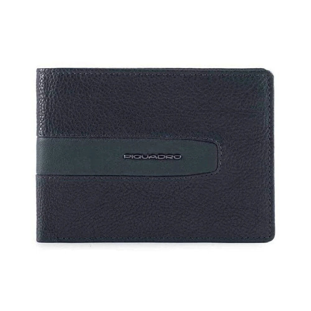 Piquadro Herren Blau - Leder Geldbörse Mit Kartenhalter Und Münzfach - Accessories - One Size