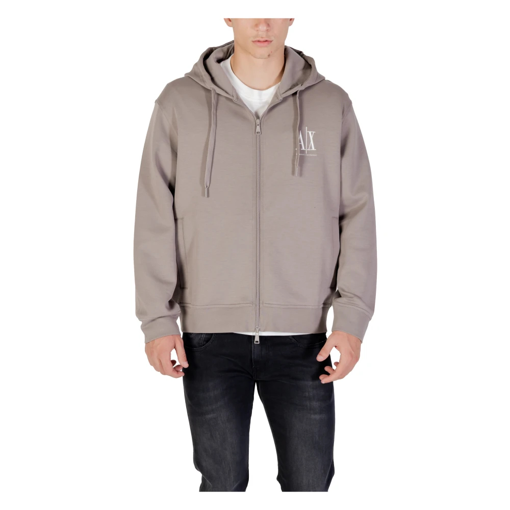 Armani Exchange Herren Beige Sweatshirt "Sweatjacke 1Er Pack", Gr. L, Obermaterial: 79% Baumwolle Co. 17% Polyester Pes. 4% Elasthan El., Sweatsh... - Bild 5