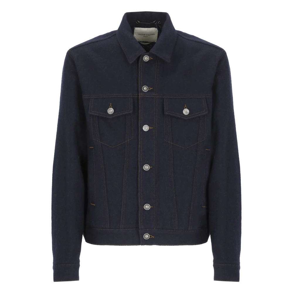 Jacob Cohën Herren Blau - Trucker-Jacke Aus Wolle - Jackets - M