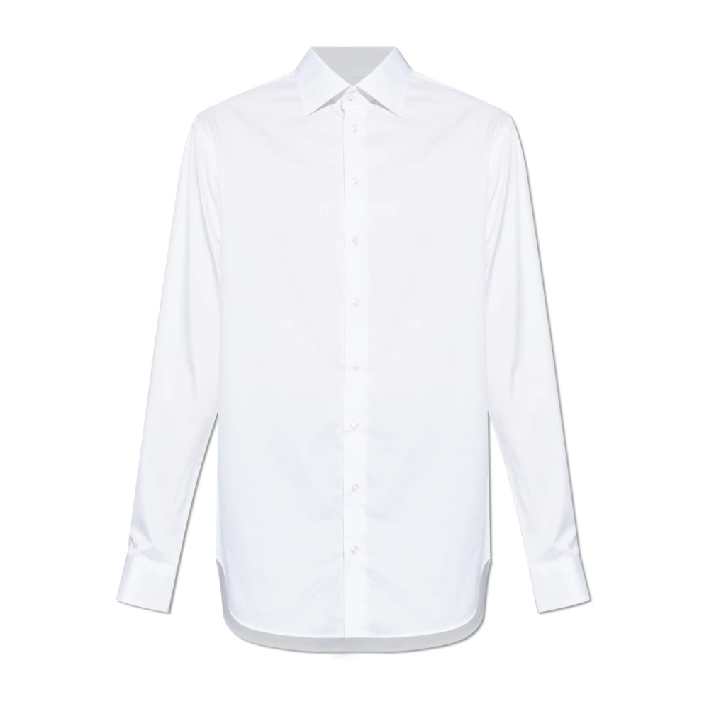 Giorgio Armani Herren Weiß - Klassisches Baumwollhemd Mit Regulärer Passform - Shirts - 4XL